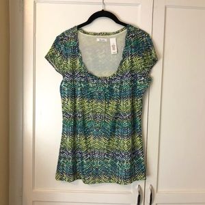 LIZ & CO. CAP SLEEVE BLOUSE SIZE M